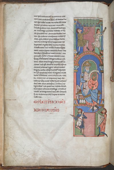 David as a harpist at the preface to Psalms, the 