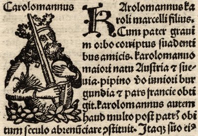 Részlet egy eredeti kérhetetlen levélről, amely Nagy Károlyt (742-814) ábrázolja 1500 előtt (lásd még: 237071) alkotó: German School