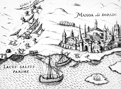 Eldorado, Regni Guianae illusztrációja, G. Raleigh, 1594-96 alkotó: German School