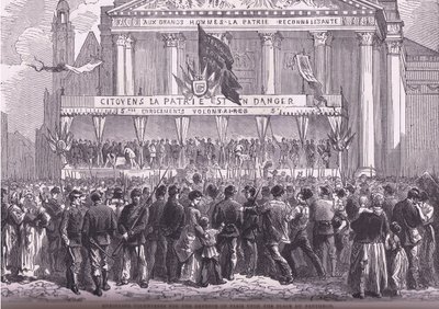 Önkéntesek besorolása Párizs védelmére, Cassells: A Franciaország és Németország közötti háború története, Cassell and Company Limited, 1890 körül (litho) alkotó: German School