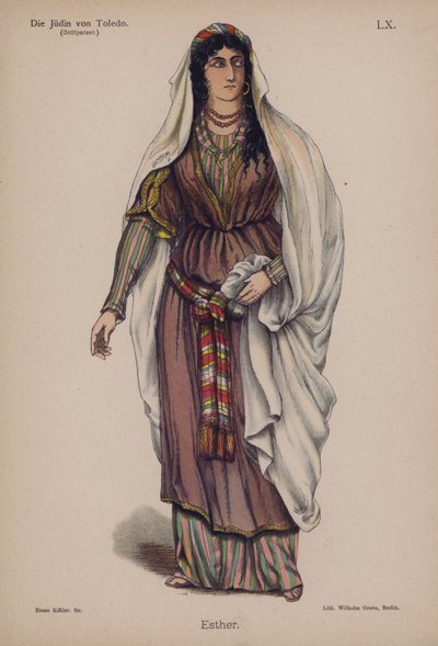 Eszter, a Die Judin von Toledo-ból (A toledói zsidónő) Franz Grillparzertől (színes litó) alkotó: German School