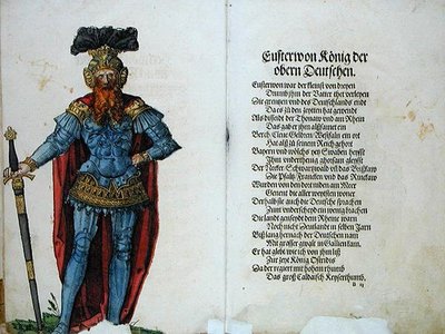 Eusterwon, a felsőnémetek királya, „A német nemzet első tizenkét öreg királyának és hercegének eredete” c. alkotó: German School