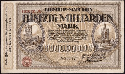 Ötvenmilliárd márka bankjegy, 1923 alkotó: German School