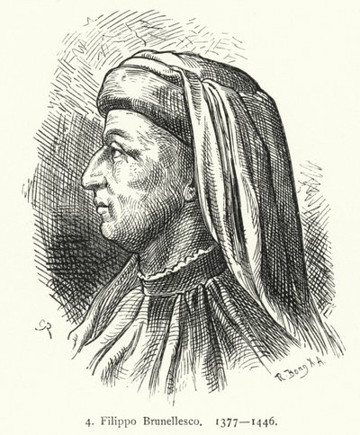 Filippo Brunellesco olasz építész és mérnök (metszet) alkotó: German School