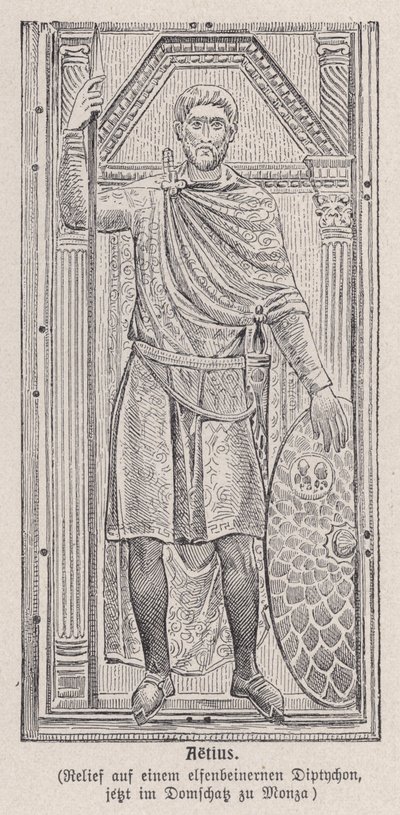 Flavius Aetius, római hadvezér (metszet) alkotó: German School