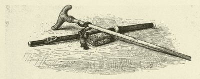Nagy Frigyes furulyája, botja és tubákdoboza (metszet) alkotó: German School