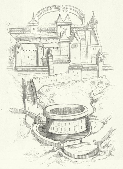 Carcassonne erődítményei, Franciaország (metszet) alkotó: German School