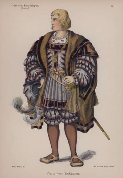 Franz von Sickingen, Goethe Gotz von Berlichingenből (színes litó) alkotó: German School