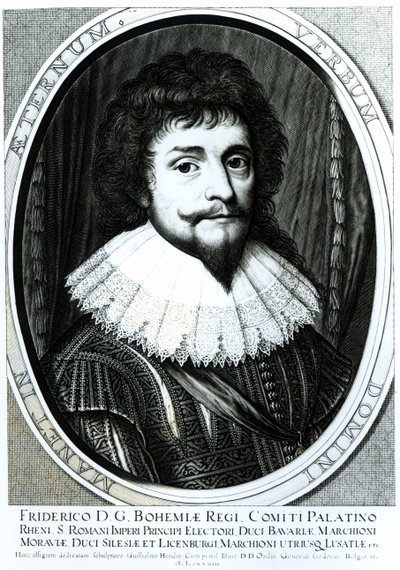 V. Frigyes (1596-1632), cseh király, rajnai pfalzi választófejedelem, Willem Hondius (1597 körül - 1660 között) metszete, 1633. alkotó: German School