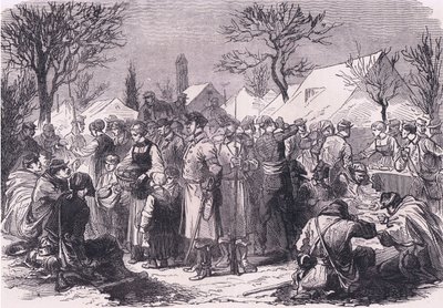 Francia szökevény katonák Svájcban, Cassells: A Franciaország és Németország közötti háború története, Cassell and Company Limited, 1890 körül (litho) alkotó: German School
