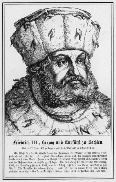 III. Frigyes, Szászország hercege és választófejedelme (metszet) alkotó: German School