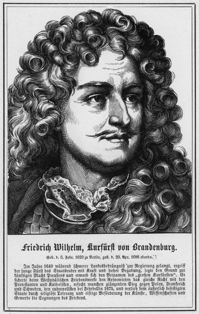 Friedrich Wilhelm, brandenburgi választófejedelem (metszet) alkotó: German School