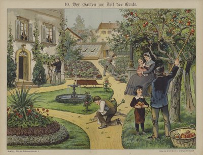 Kert a városban (színes litho) alkotó: German School