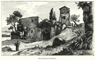 Sallust kertek, Róma, Olaszország (litho) alkotó: German School