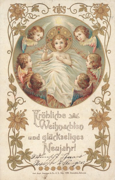 Német karácsonyi képeslap (színes litho) alkotó: German School