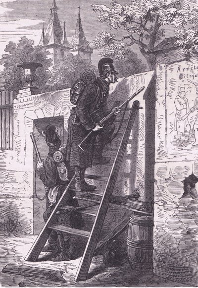 Német felfedező csapat, Cassells: A Franciaország és Németország közötti háború története, a Cassell and Company Limited kiadója, 1890 körül (litho) alkotó: German School