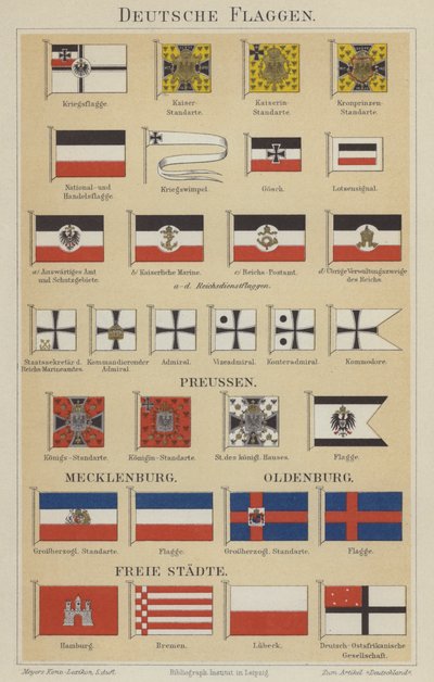 Német zászlók (színes litho) alkotó: German School