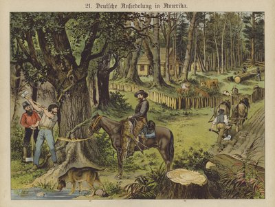 Németek Amerikában (színes litho) alkotó: German School