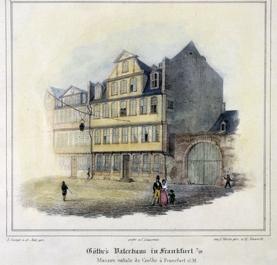 Goethe-ház Frankfurtban (színes litó) alkotó: German School
