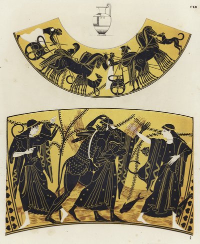 Görög vázafestmény (színes litó) alkotó: German School