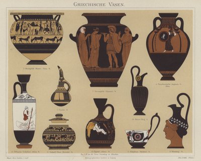 Görög vázák (színes litho) alkotó: German School