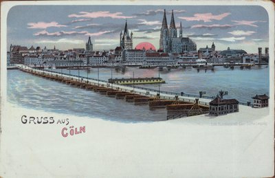 Köln üdvözlőlapja, 1900 előtt alkotó: German School