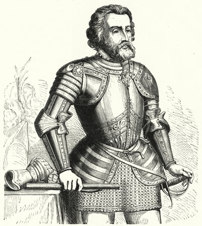 Hernan Cortes, spanyol hódító (metszet) alkotó: German School