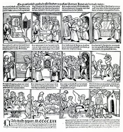 A passaui zsidók 1477-ben megszentségtelenítették a gazdatestet alkotó: German School