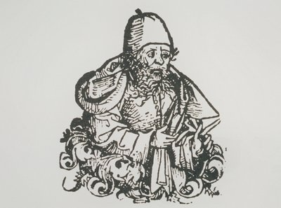 Guido Bonatti ideális portréja, Hartmann Schedel Liber Chronicarum illusztrációjának másolata, 1493, A mágiatörténet 19. század végén alkotó: German School