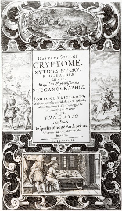 Illusztráció Gustavus Selenus (Augustus, Brunswick hercege) Cryptomenysis és kriptográfia 9. könyvéből, 1624 alkotó: German School