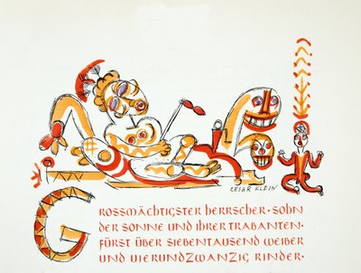 Illusztráció a Styl, pub.1922-ből (pochoir print) alkotó: German School