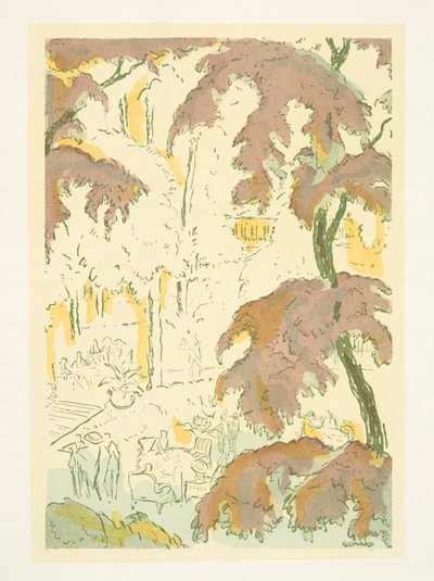Illusztráció a Styl, pub.1922-ből (pochoir print) alkotó: German School