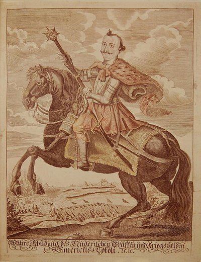 Thokoly Imre (1657-1705), erdélyi fejedelem (színes metszet) alkotó: German School