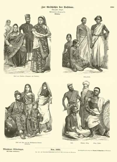 Indiai viseletek, 19. század vége alkotó: German School