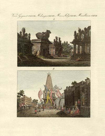 Indiai érdekességek (színes metszet) alkotó: German School