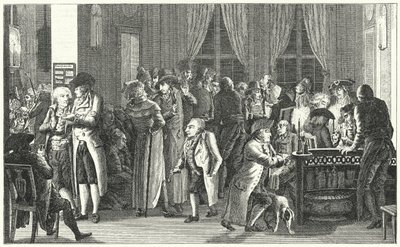 Richter lipcsei kávéházának belseje, c1800 (metszet) alkotó: German School