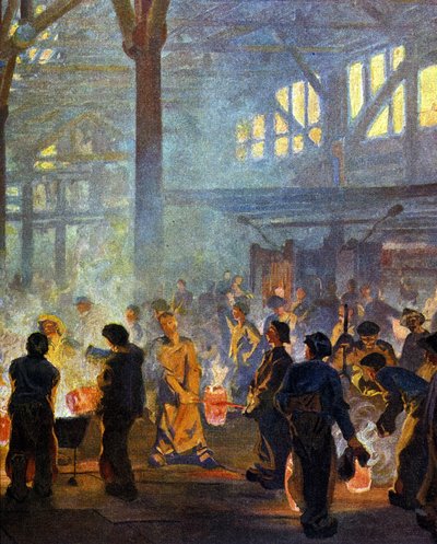 Kohászati ​​gyár belseje 1908. Jugend szerint. alkotó: German School