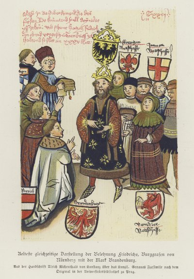 V. Frigyes, a nürnbergi Burgrave beruházása alkotó: German School