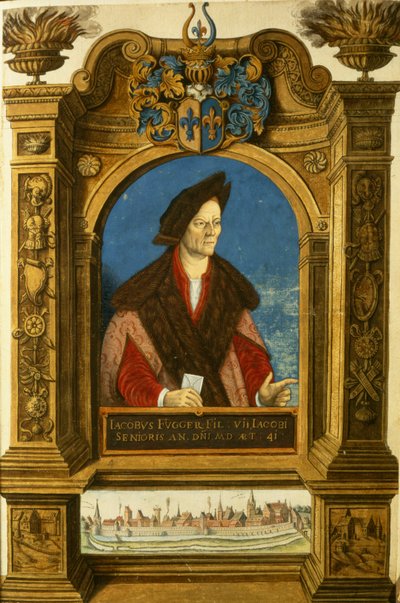 Jakob Fugger, a Fugger család titkos tiszteletkönyvéből alkotó: German School