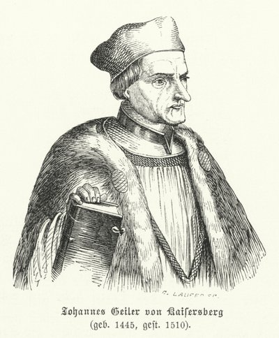 Johann Geiler von Kaisersberg svájci pap és teológus (metszet) alkotó: German School