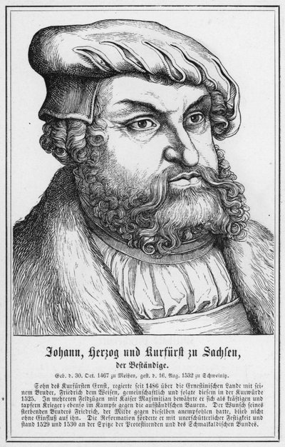 Johann, Szászország hercege és választófejedelme, a tartós (metszet) alkotó: German School