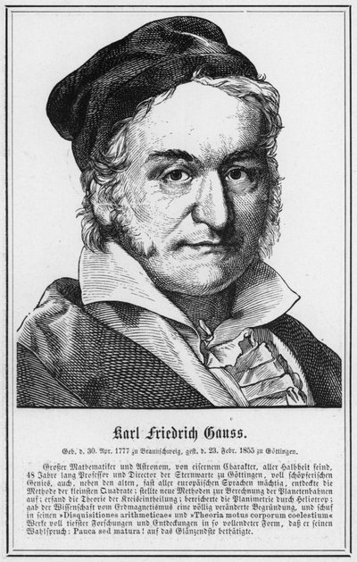 Karl Friedrich Gauss (metszet) alkotó: German School