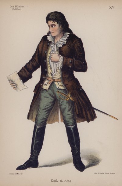 Karl, a Die Rauberből (A rablók) Friedrich Schillertől (színes litó) alkotó: German School