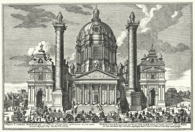 Karlskirche (Szent Károly templom), Bécs (metszet) alkotó: German School