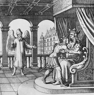 Király nagyon örült a hercegnek a Musaeum Hermeticumból való visszatérésének alkotó: German School