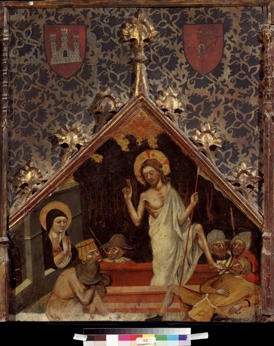 ""A feltámadás"" Festmény fára a 15. századi német iskolából. Puskin Múzeum, Moszkva alkotó: German School