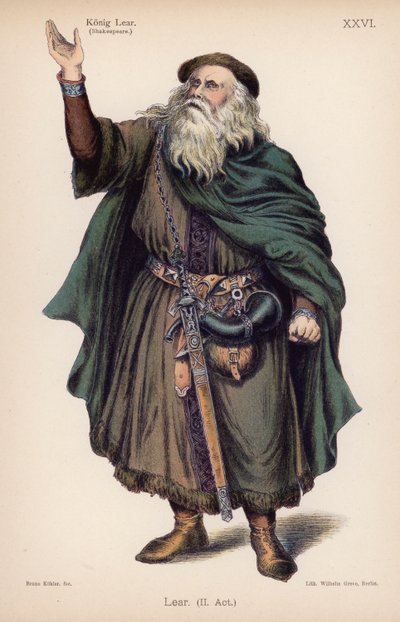 Lear, Britannia királya, Shakespeare Lear király című művéből (színes litó) alkotó: German School