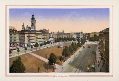 Lipcse, Königsplatz (színes litográfia) alkotó: German School