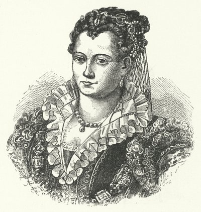 Lucrezia Borgia, Ferrara, Modena és Reggio hercegnő hitvese (metszet) alkotó: German School