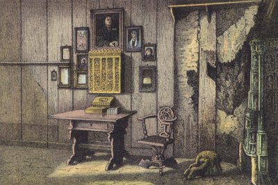 Luther szobája a Wartburgban (chromolitho) alkotó: German School